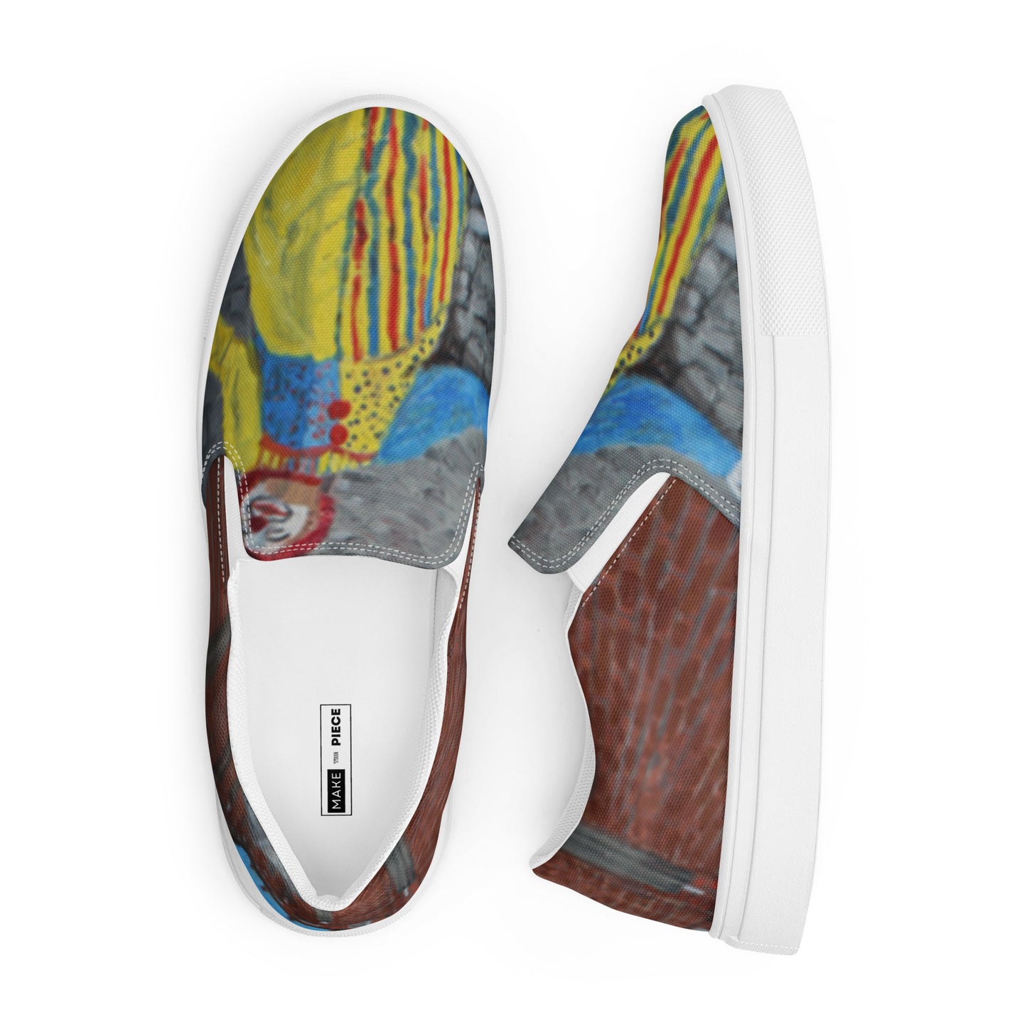 There's a Clown in the Entry  -  men’s slip-on canvas shoes