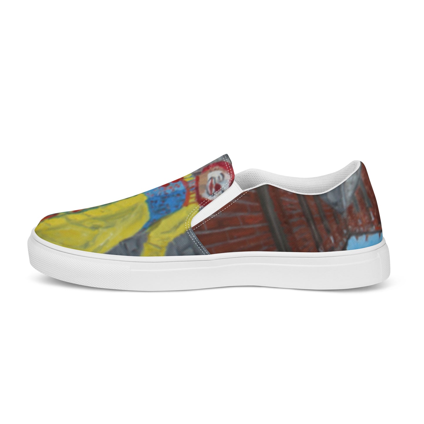 There's a Clown in the Entry  -  men’s slip-on canvas shoes