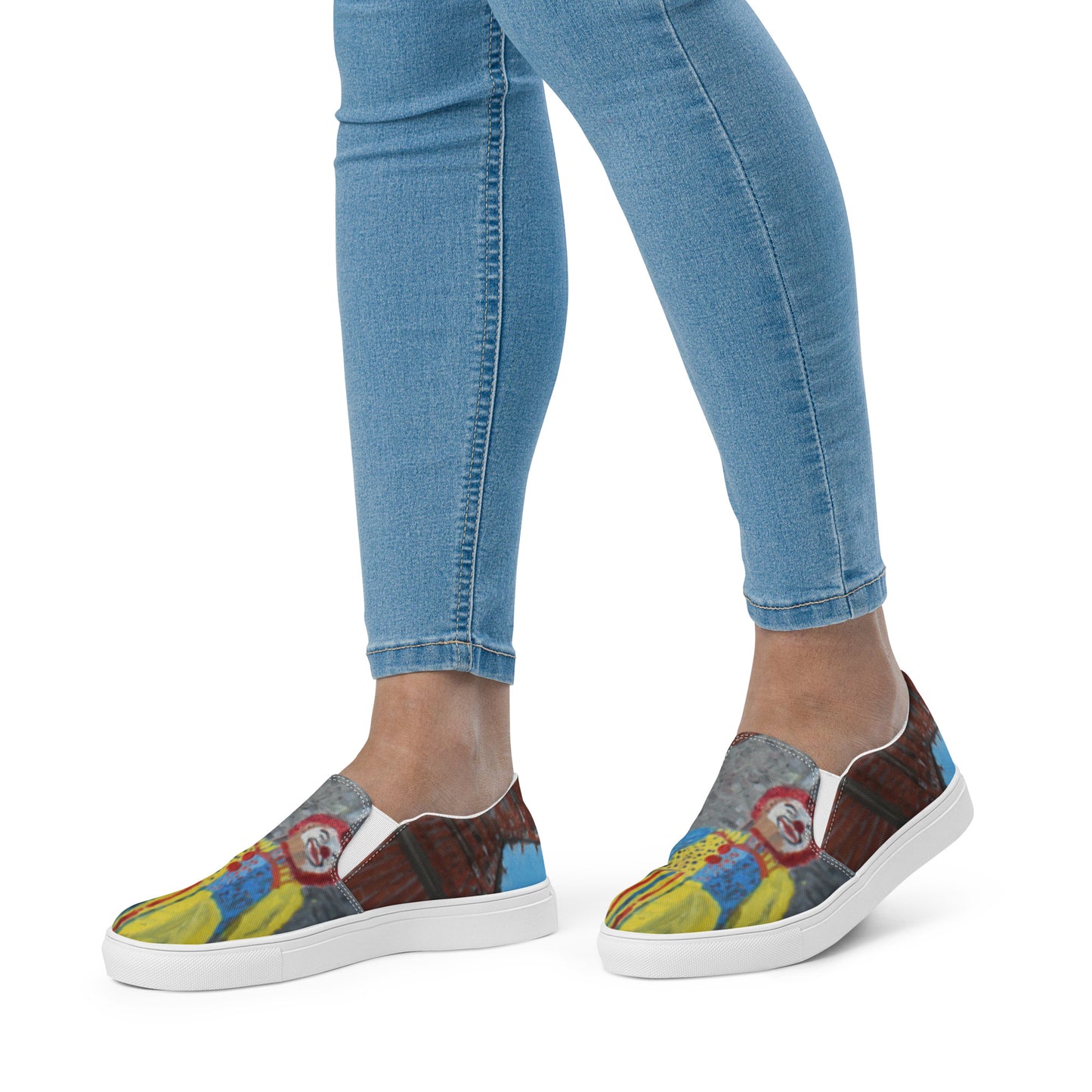 There's a Clown in the Entry - Women’s slip-on canvas shoes