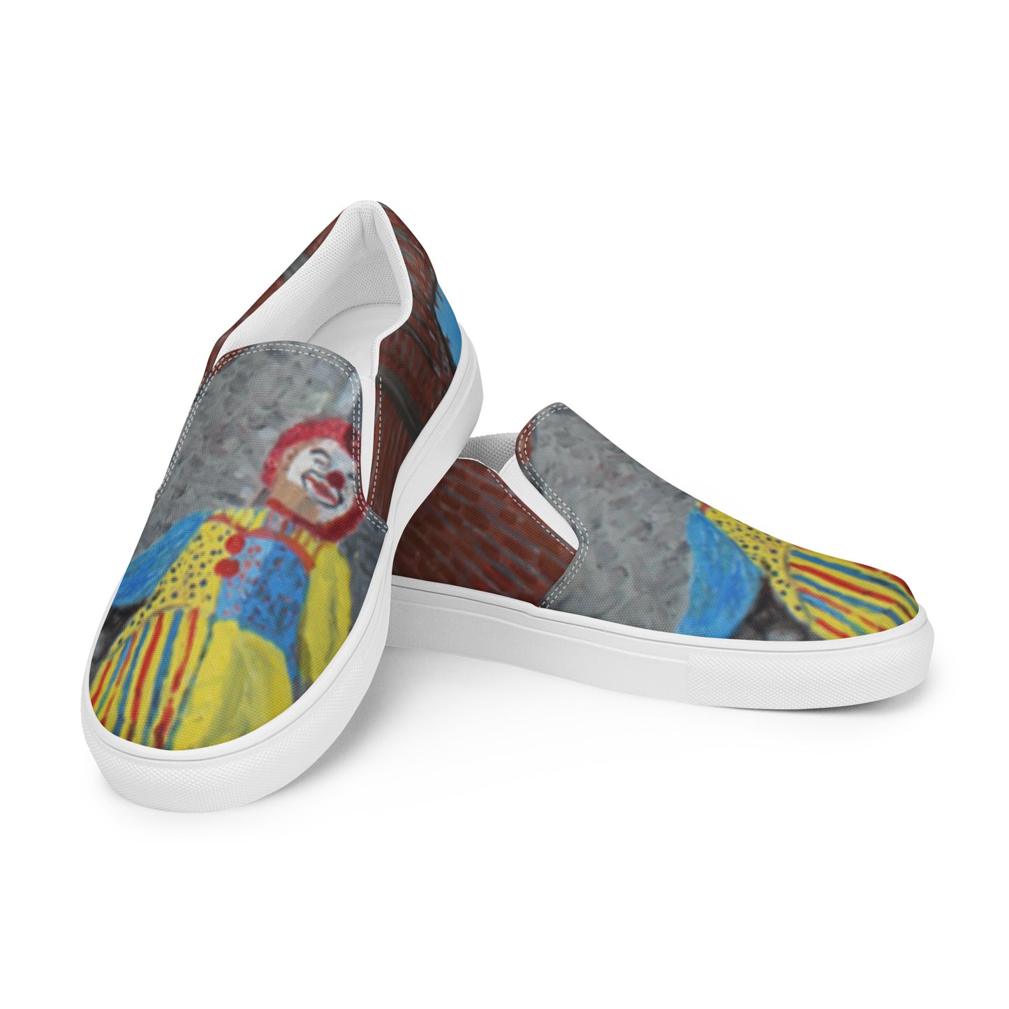 There's a Clown in the Entry - Women’s slip-on canvas shoes